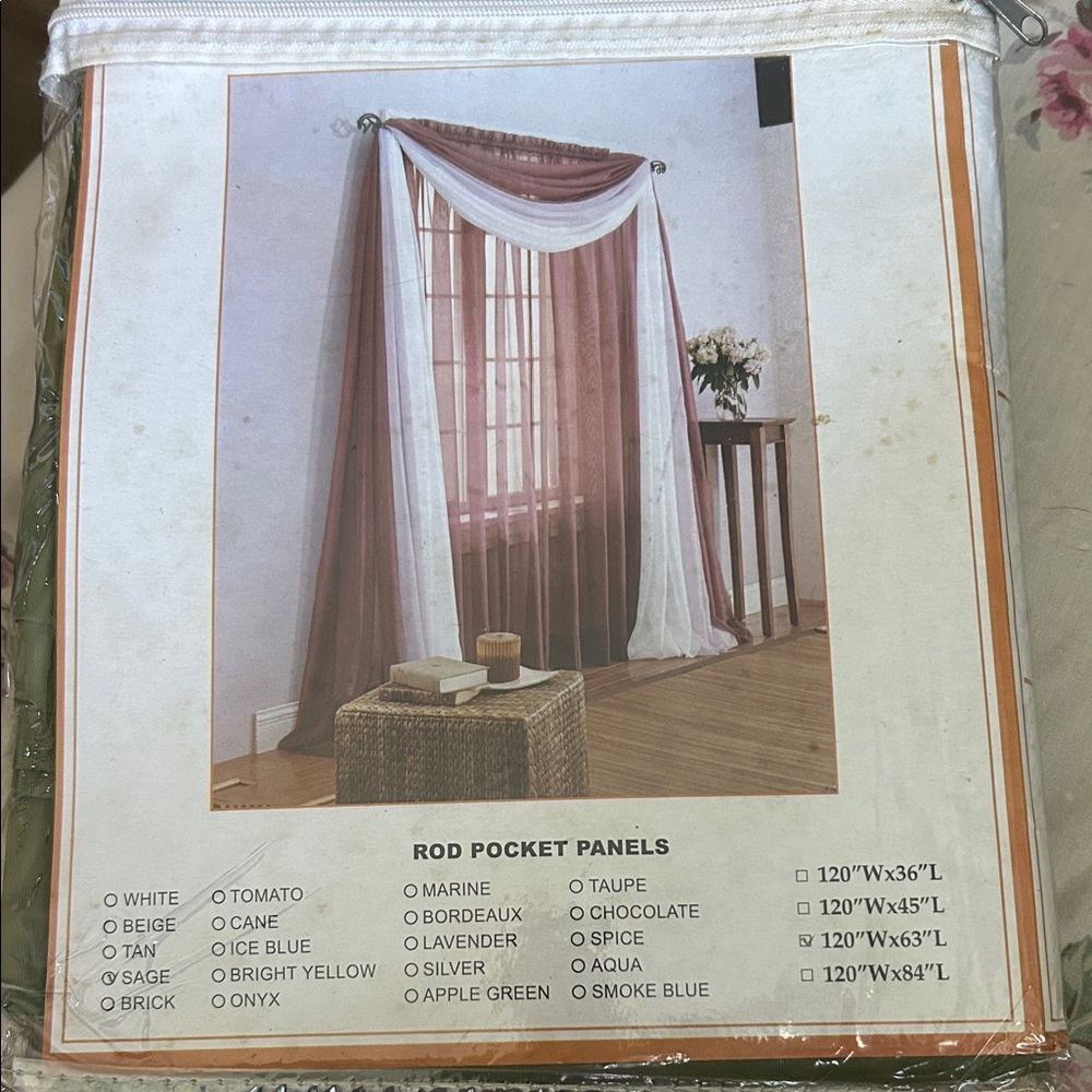 Window Rod Pocket Panel **NEW** drapes curtains sheer